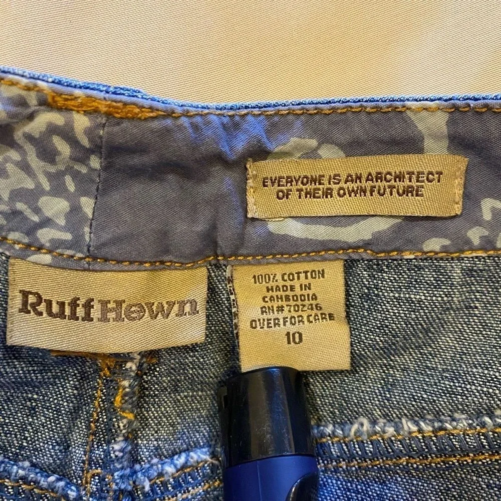 Ruff Hewn Denim‎ Skirt, size 10 Pockets Mini